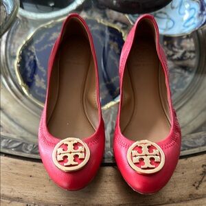 Tory Burch Red Ballet Flats
